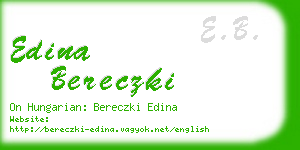 edina bereczki business card
